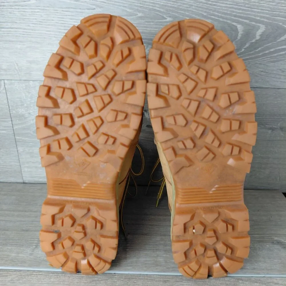 Herman Survivors Grizzly Steel Toe Work Boots Mens Size 12 Wide Tan Leather ASTM